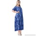 LA LEELA Women's Summer Casual T Shirt Dresses Short Sleeve Swing Sundress Kaftan Rayon Tie Dye F Blue u997 B077MKFM2V